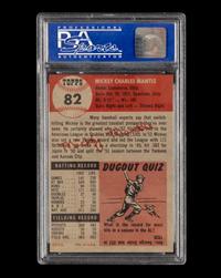 A 1953 Topps Mickey Mantle Baseball Card No. 82 (PSA 8 NM-MT OC)