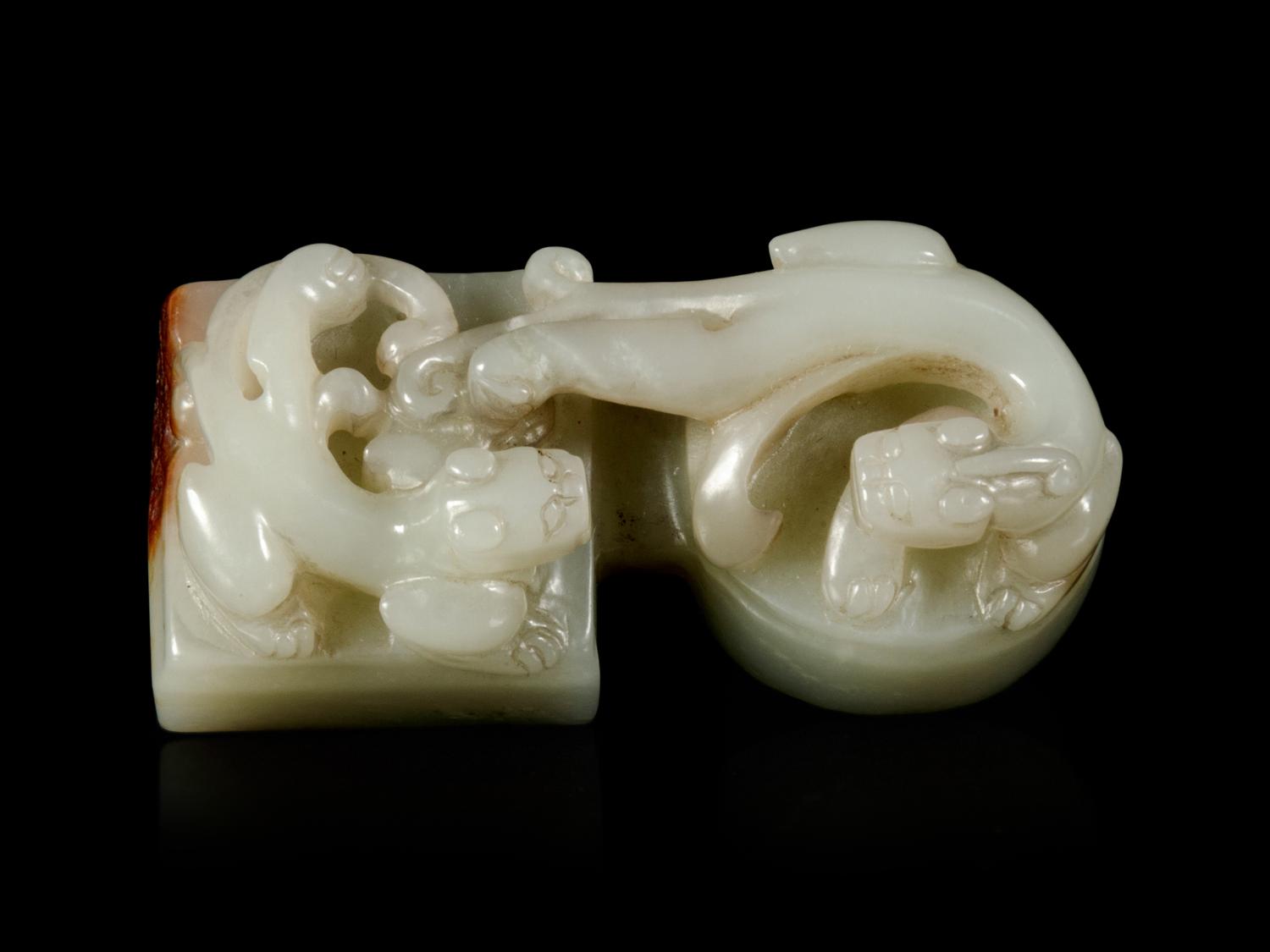 A Chinese Celadon Jade Seal