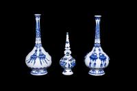 Three Chinese Blue and White Porcelain Vases