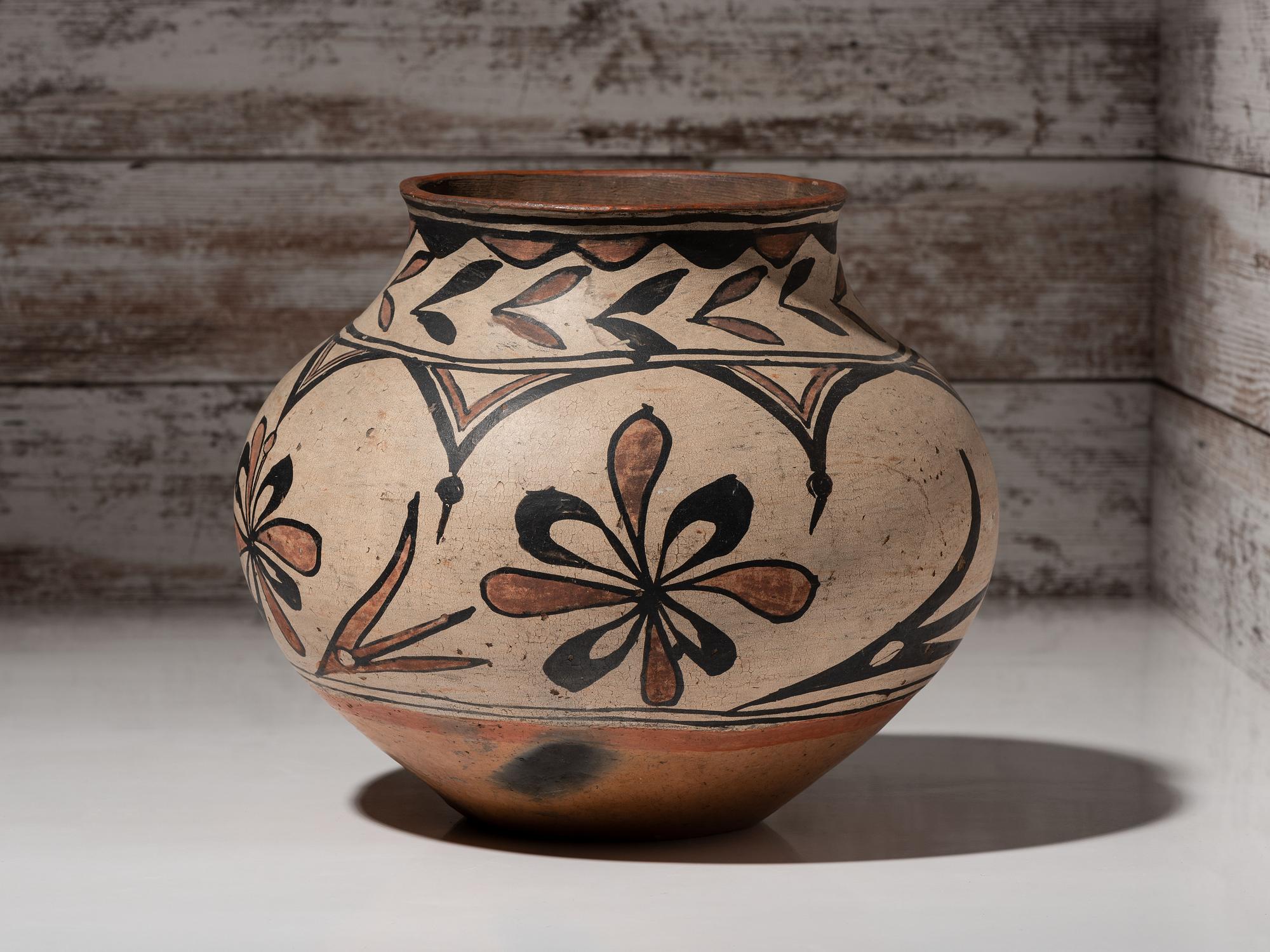 San Ildefonso Polychrome Pottery Jar