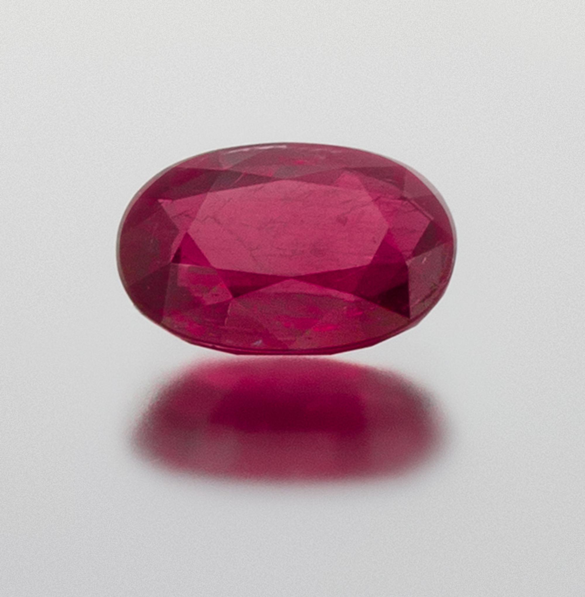 A 10.10 Carat Oval Mixed Cut Ruby,