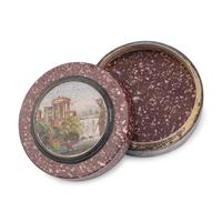 An Italian Micromosaic-Inset Porphyry Circular Box