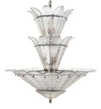 A Sabino Art Deco Style Chandelier Height 47 x diameter 31 inches.