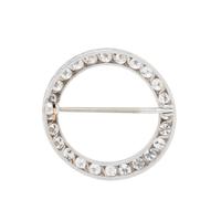 PLATINUM AND DIAMOND CIRCLE BROOCH
