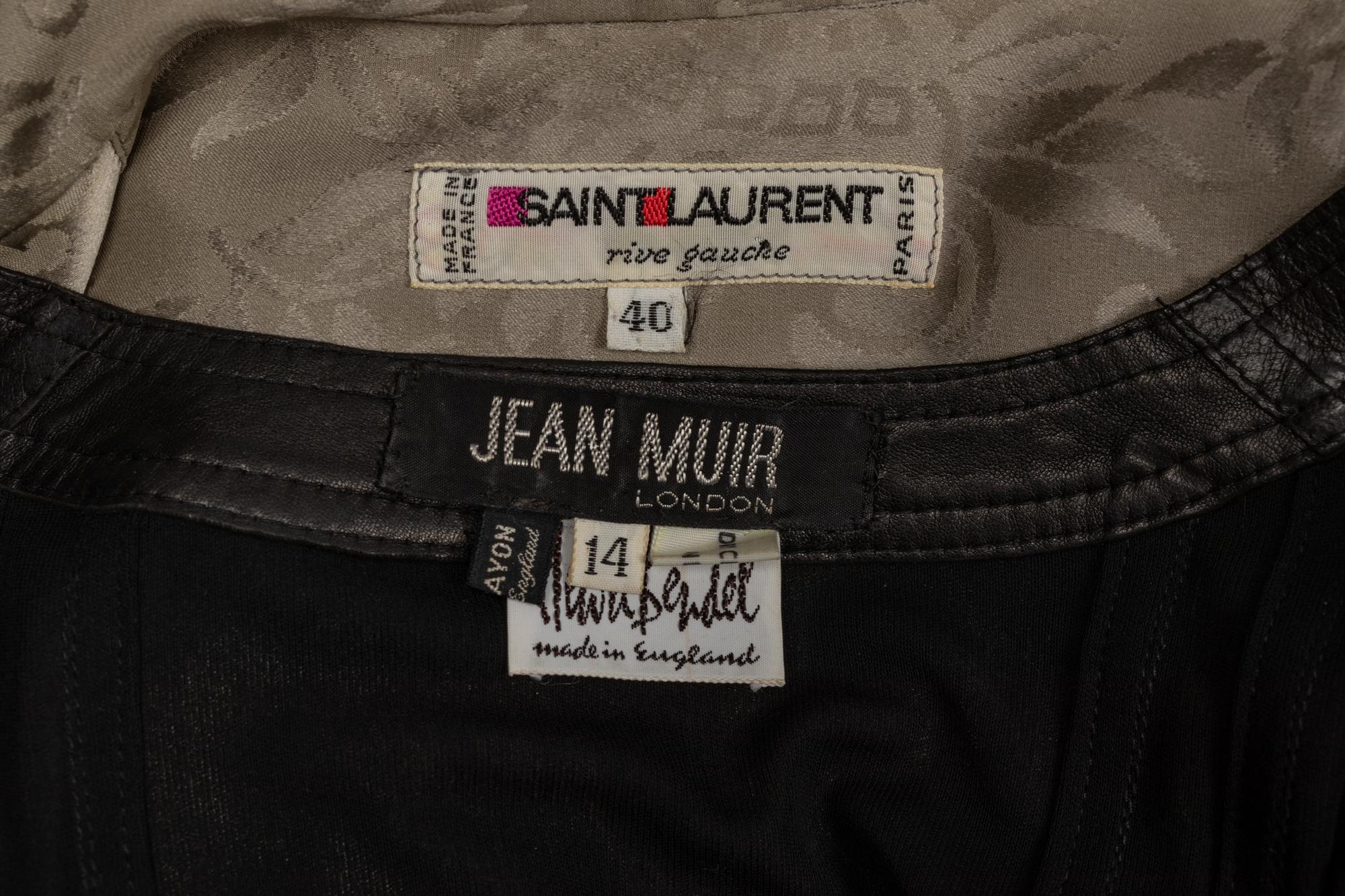 Saint Laurent Rive Gauche Dress and Jean Muir Dress, 1970-80s