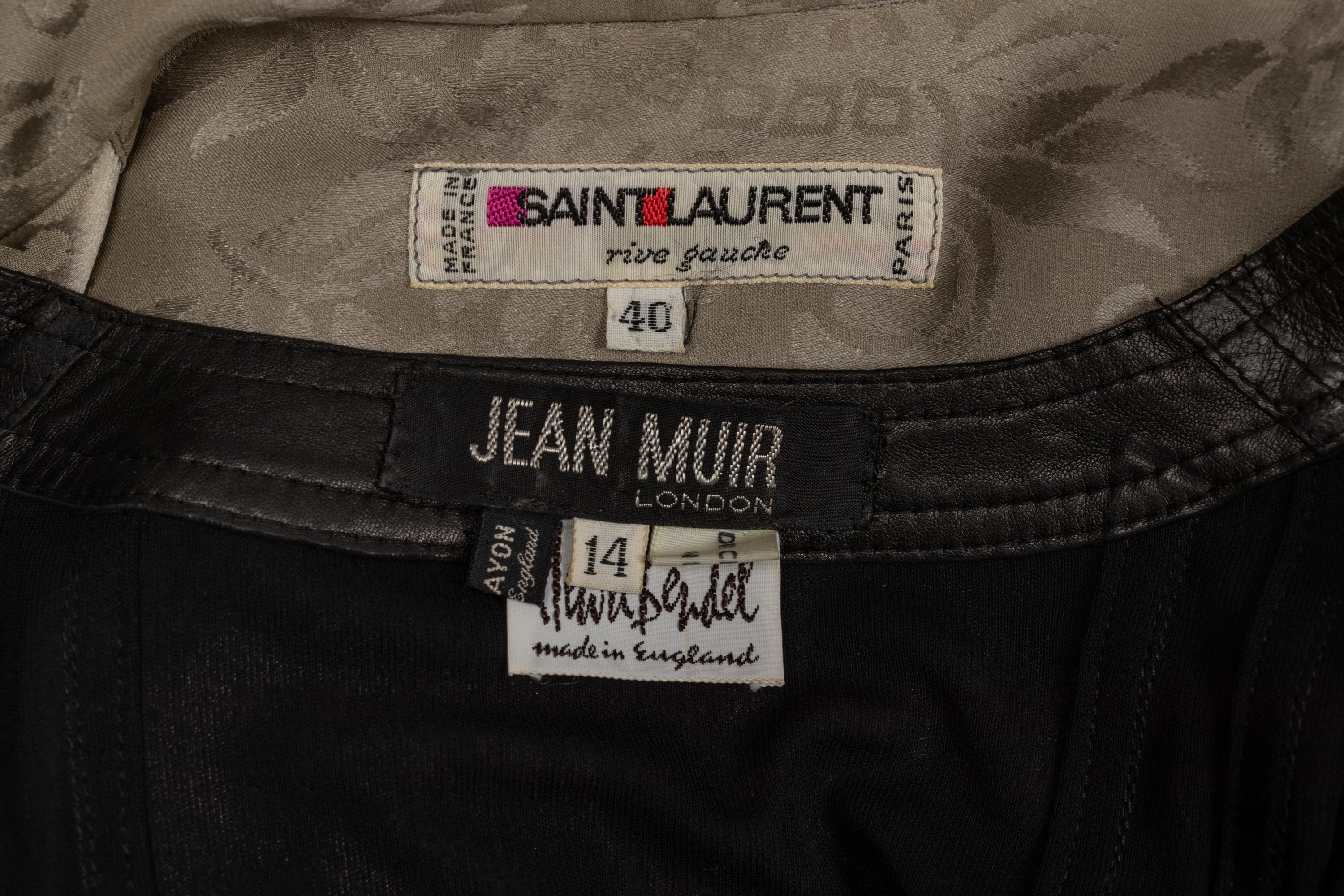 Saint Laurent Rive Gauche Dress and Jean Muir Dress, 1970-80s