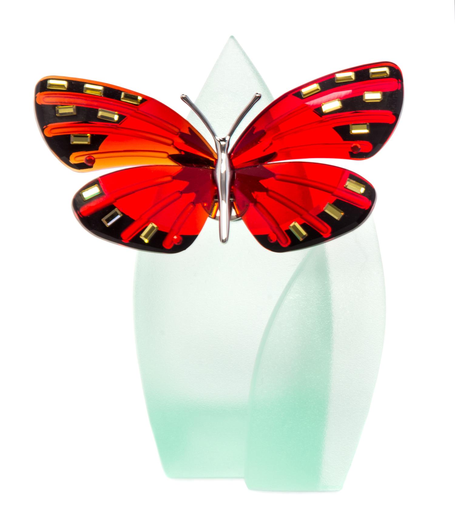 A Swarovski Model of a Butterfly Width 3 inches.