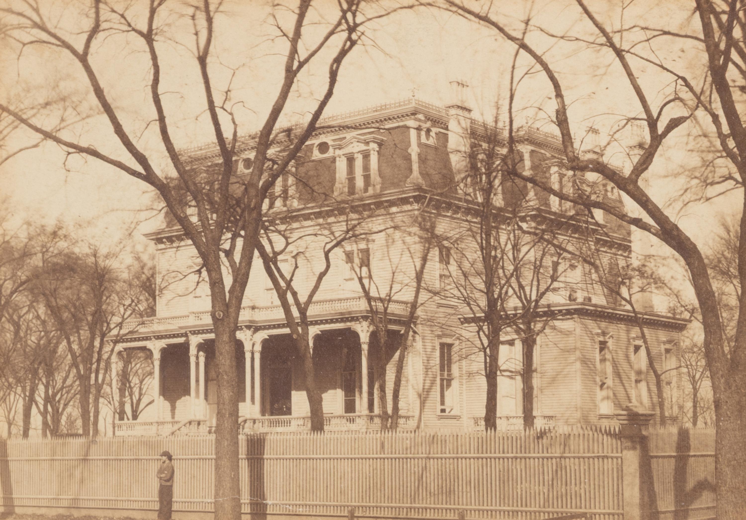 [Chicago Fire]. A group of 7 albumen prints taken before and after the 1871 Chicago Fire, comprising: