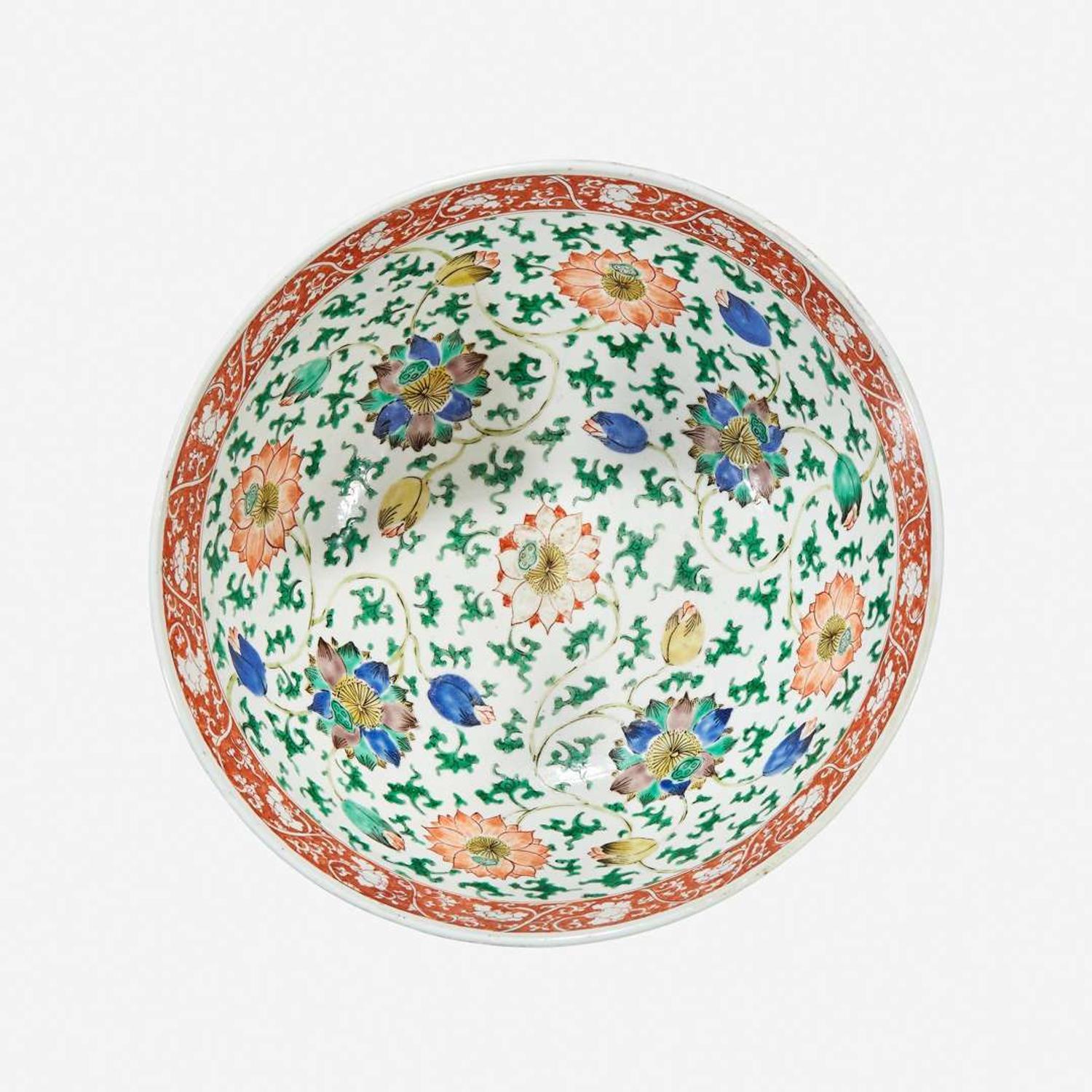 A Chinese famille verte-decorated porcelain large bowl Kangxi period