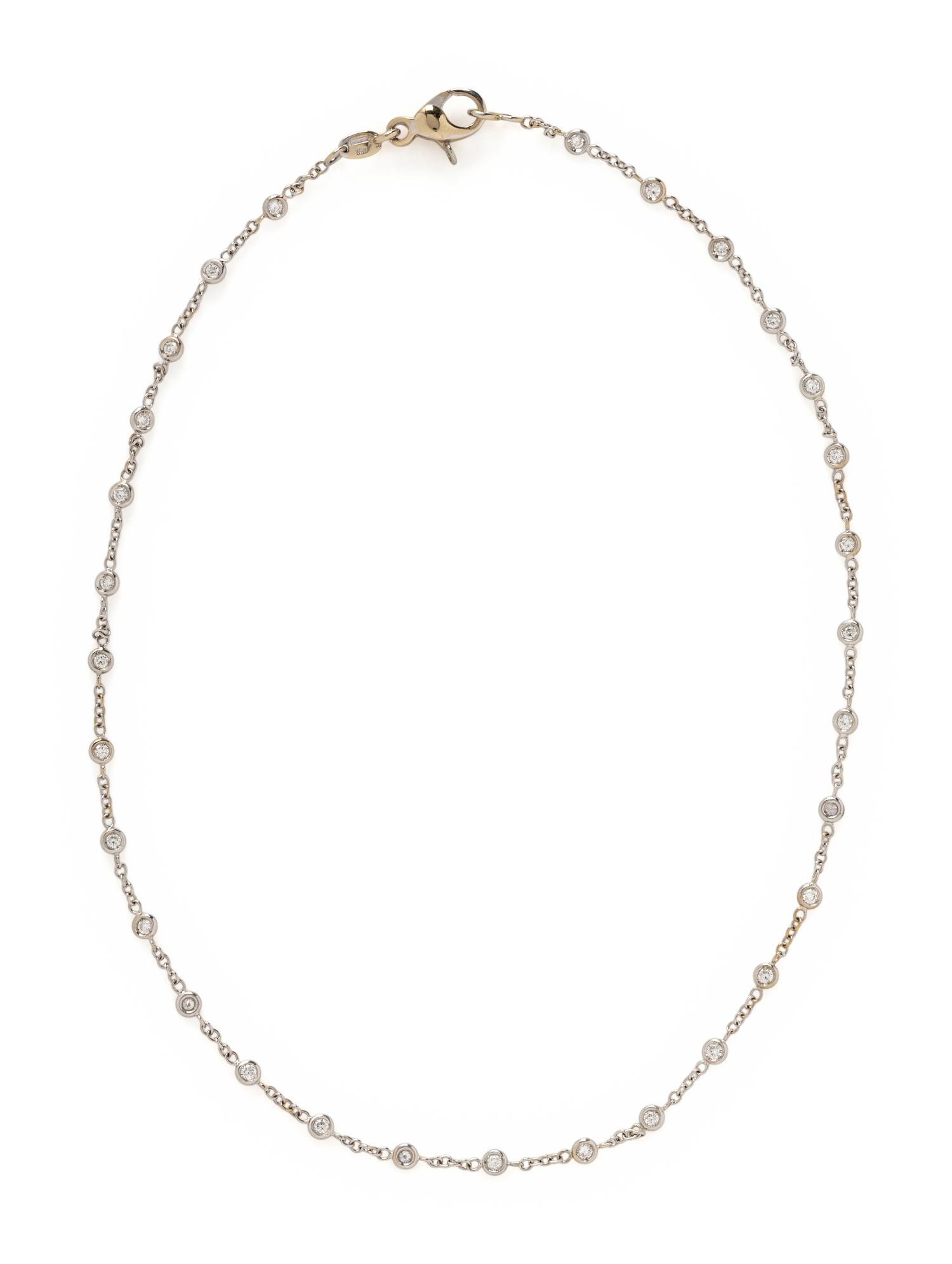 AARON BASHA, WHITE GOLD AND DIAMOND STATION NECKLACE