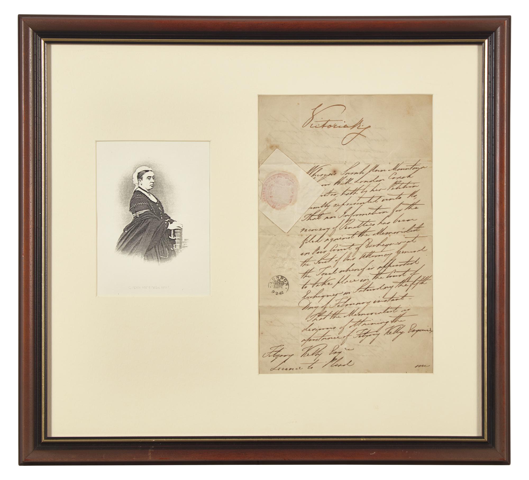 [British Isles] Victoria, Queen. Manuscript Document, signed