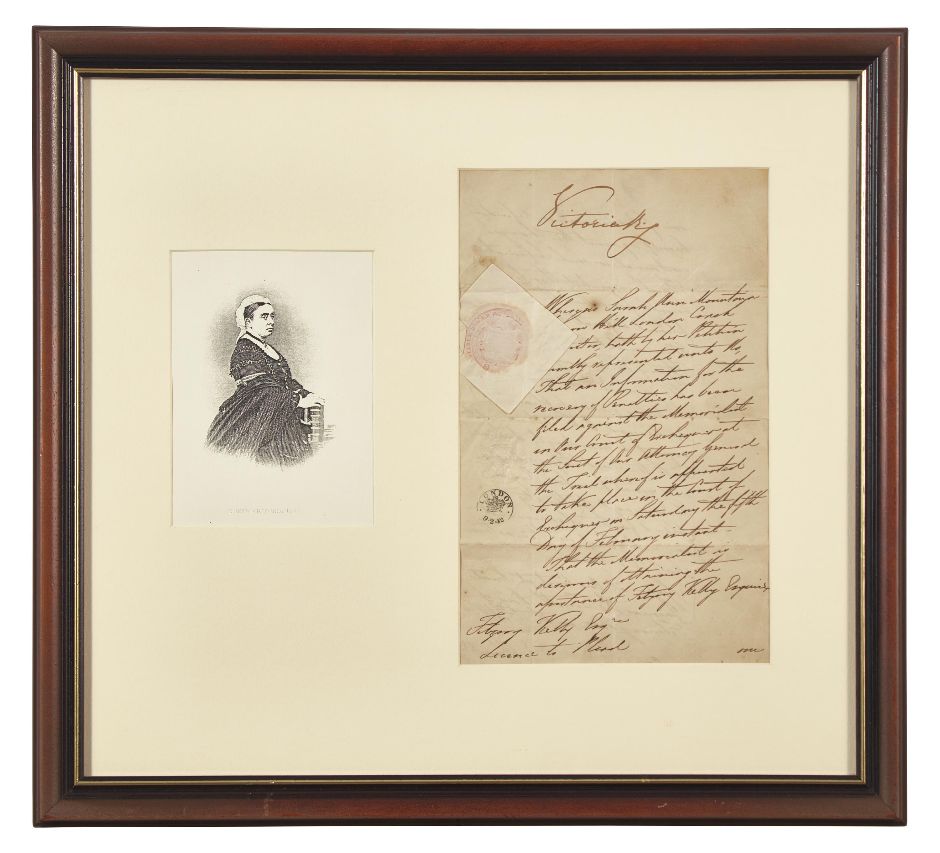 [British Isles] Victoria, Queen. Manuscript Document, signed
