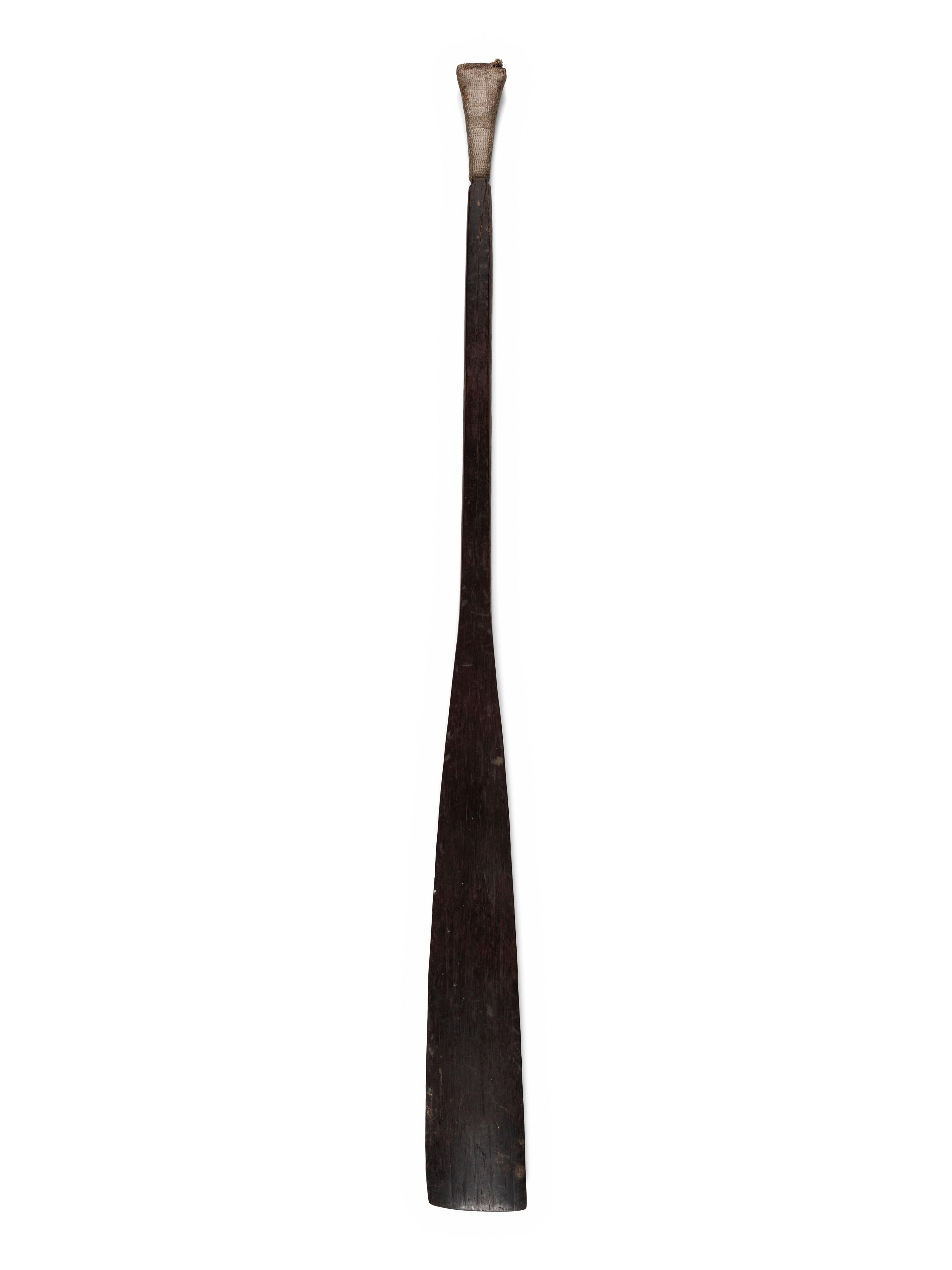 Polynesian Canoe Paddle, with Carved Decorations