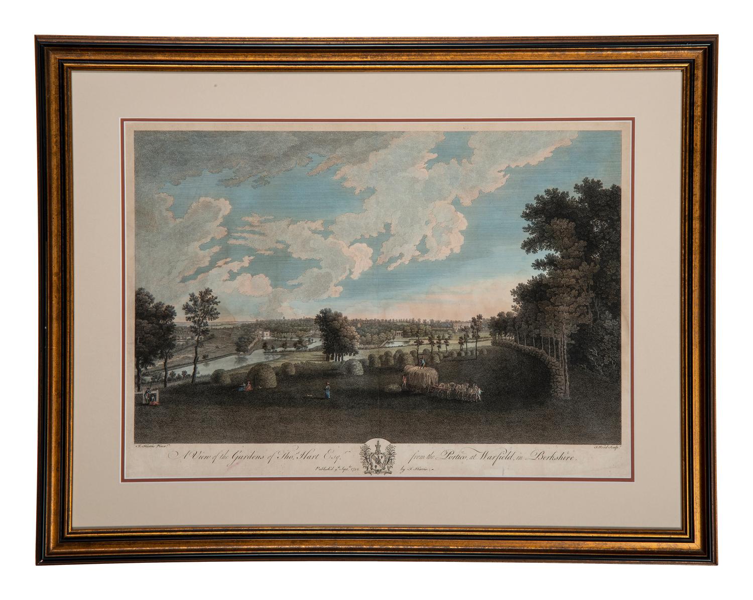 Four English Hand-Colored Landscape Engravings