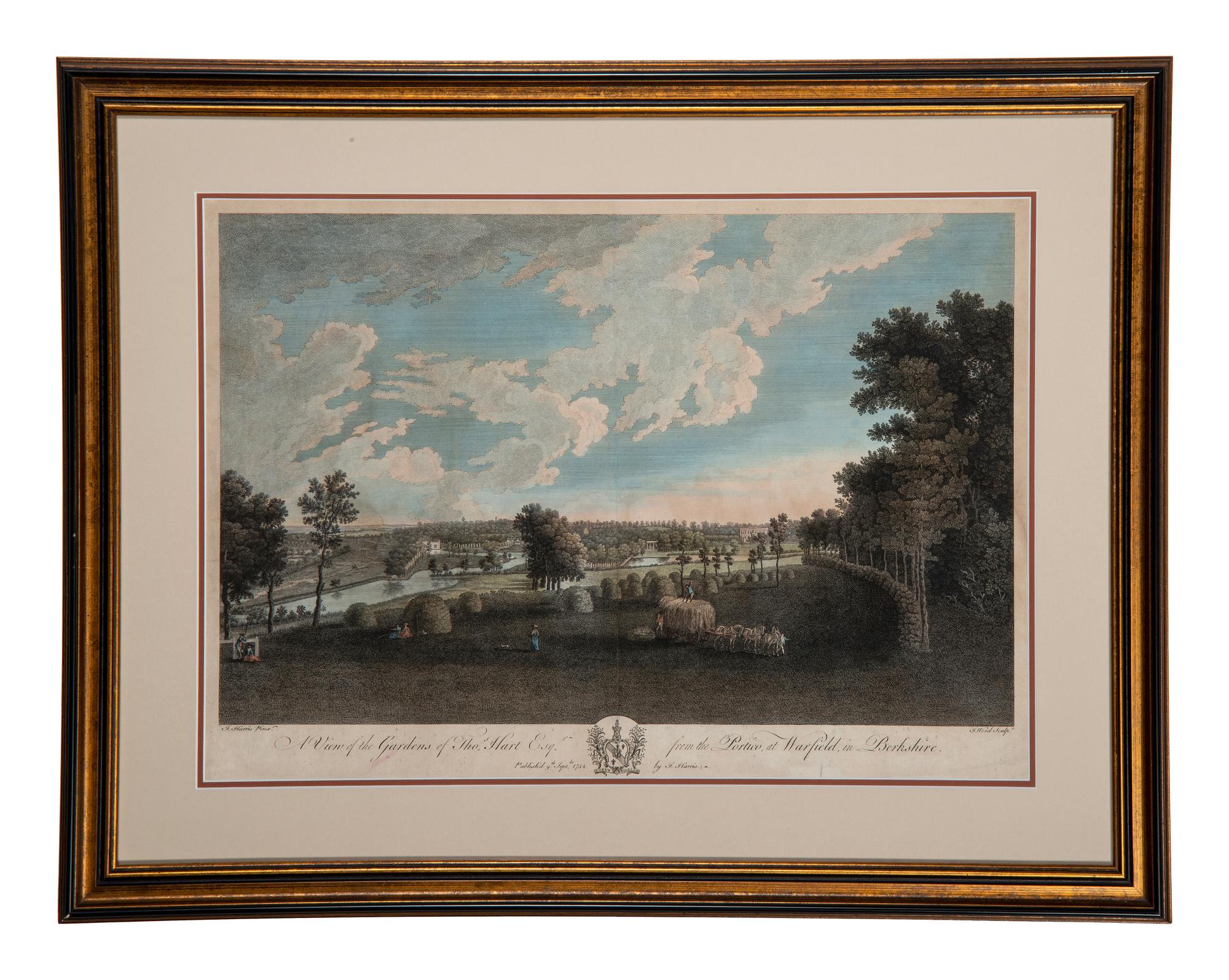 Four English Hand-Colored Landscape Engravings