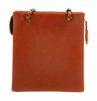 A Chanel Brown Leather Shoulder Bag, 8.5" L x 9.5" W x 3.5" D; Strap drop: 9".