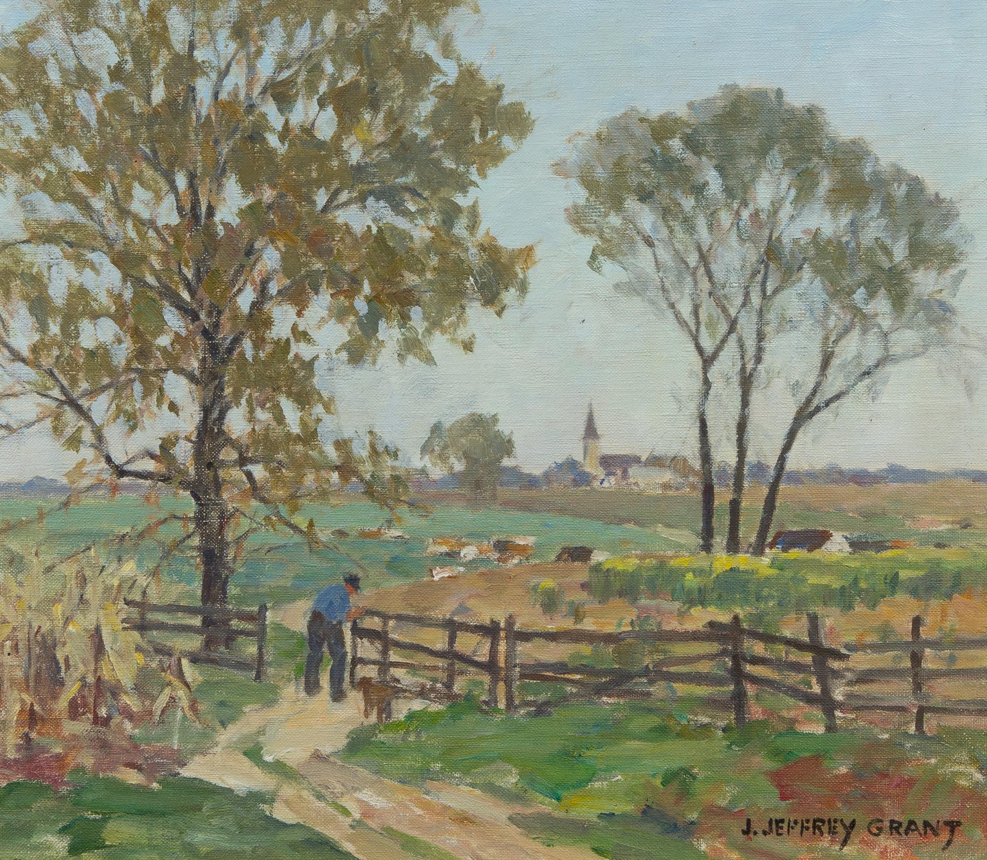 James Jeffrey Grant, (American, 1883-1960), Closing the Gate