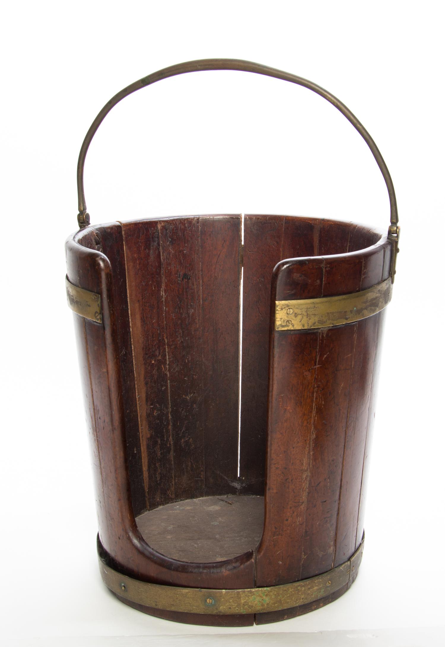 A Brass Mounted Mahogany Plate Bucket Height 16 1/2 inches. — EARLY 19TH CENTURY