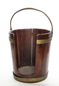 A Brass Mounted Mahogany Plate Bucket Height 16 1/2 inches. — EARLY 19TH CENTURY
