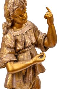 An Italian Carved and Parcel Gilt Saint Figure