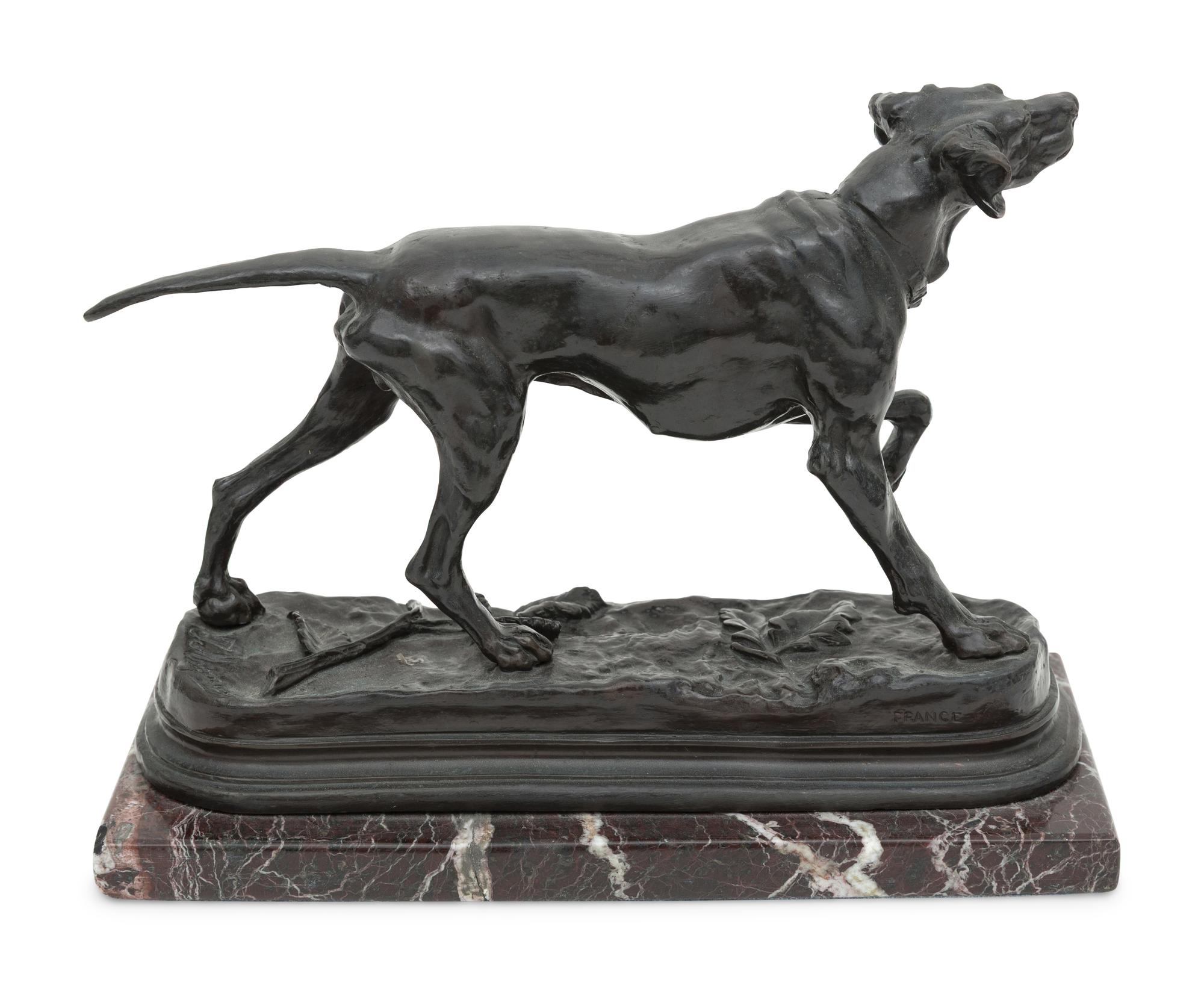 A Bronze Canine Sculpture After Jules Moigniez (French, 1835-1894)