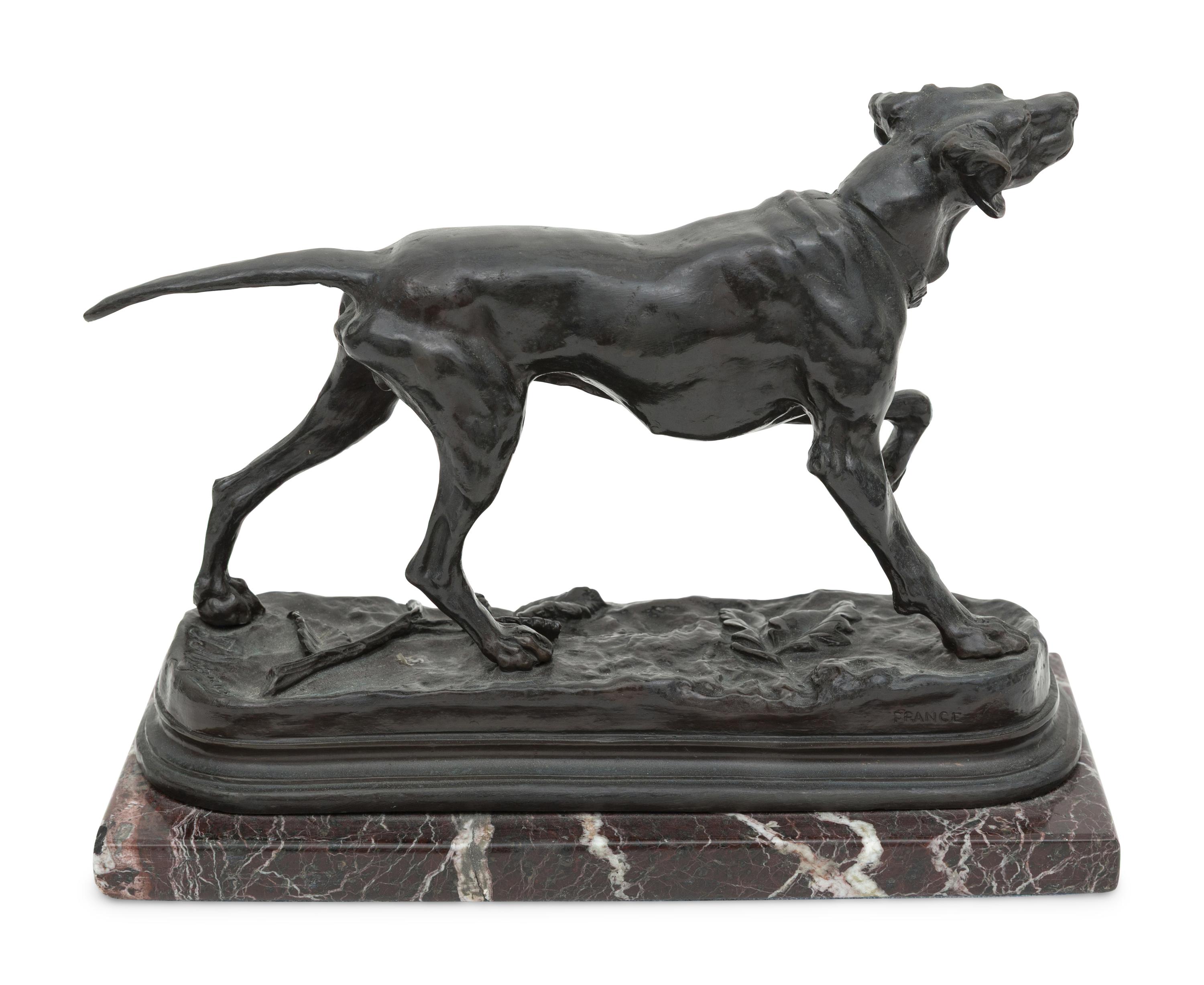 A Bronze Canine Sculpture After Jules Moigniez (French, 1835-1894)