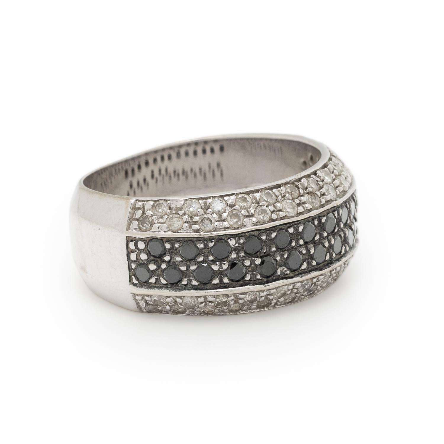 Black Diamond and Diamond Ring
