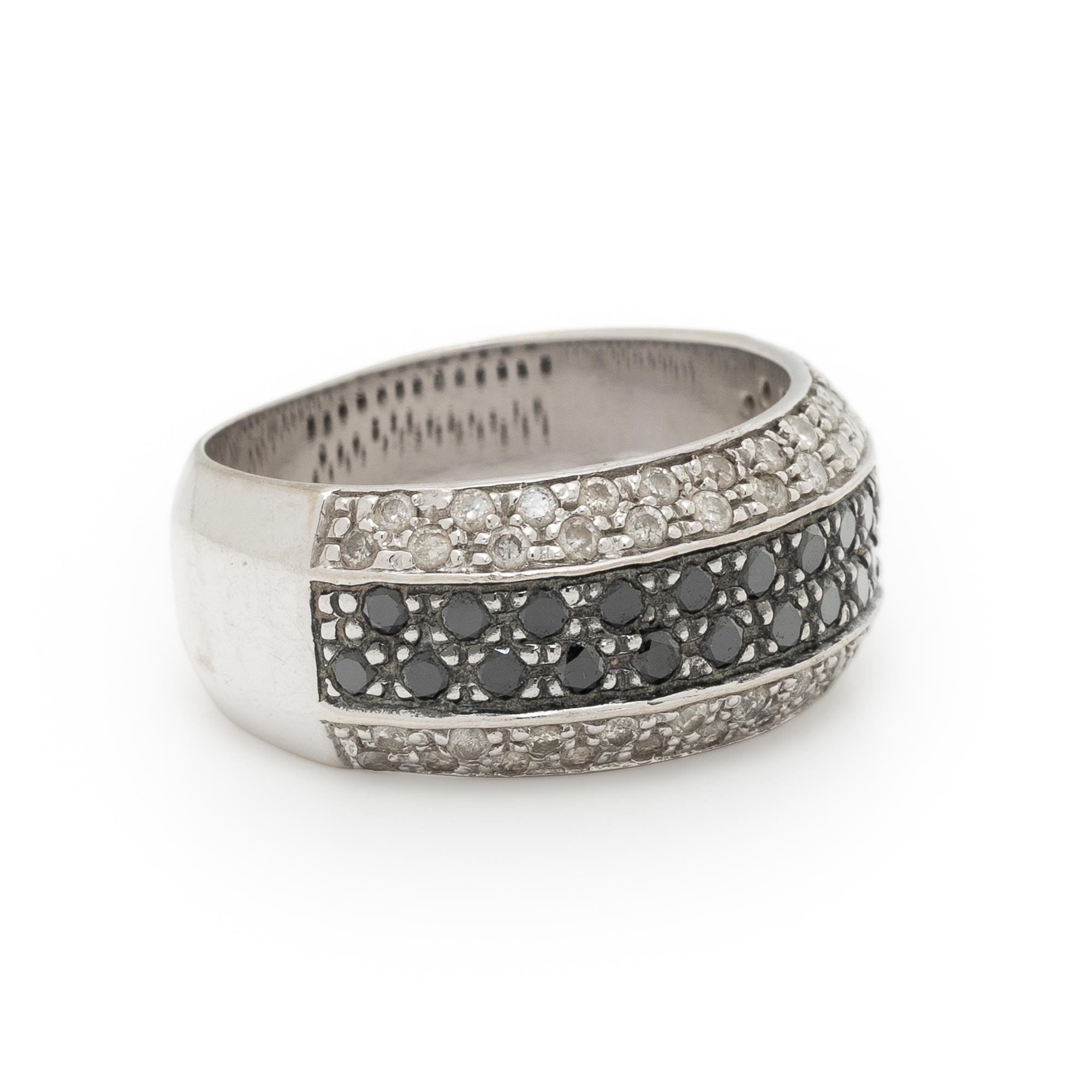 Black Diamond and Diamond Ring