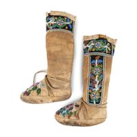 Cree Beaded Smoke-Tanned Moccasins