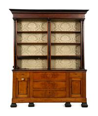 A Biedermeier Walnut and Ebony Bookcase