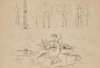 Charles Burchfield (American, 1893-1967) — Skunk Cabbage , 1950