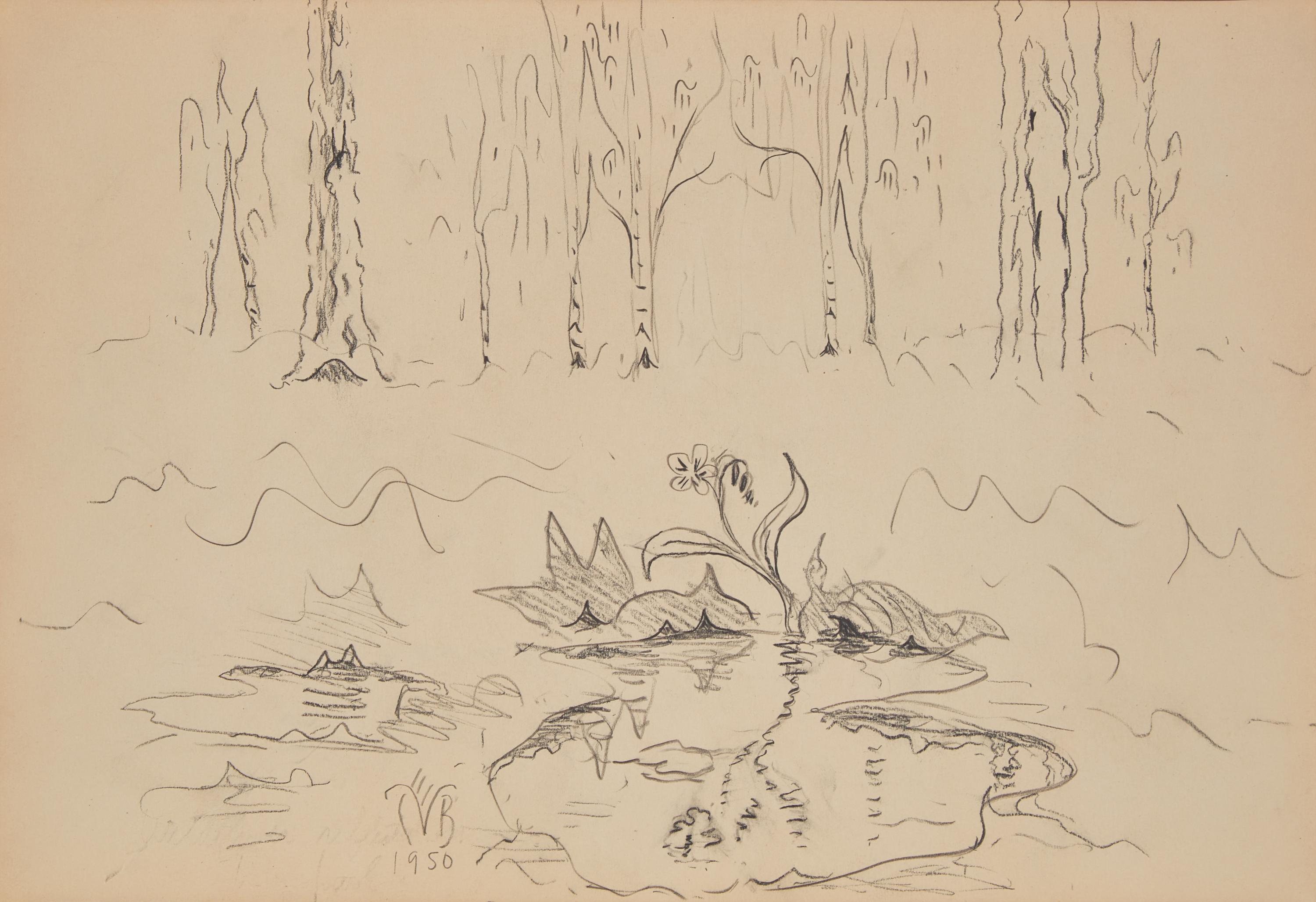 Charles Burchfield (American, 1893-1967) — Skunk Cabbage , 1950