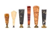 A Collection of Six Seals, Height of tallest 4 1/4 inches.