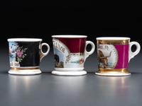 Three Porcelain Occupational Shaving Mugs