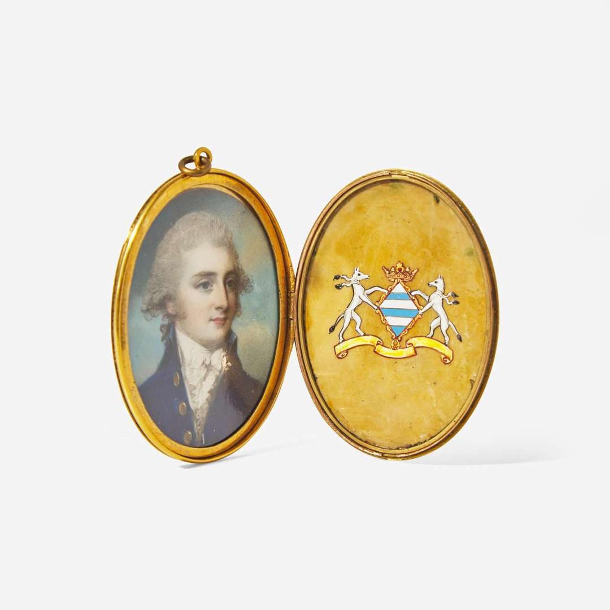 English School 18th century Portrait Miniature of a Gentleman
