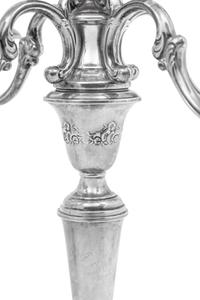 A Pair of American Silver Five-Light Candelabra