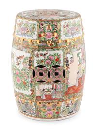 A Famille Rose Porcelain Garden Stool