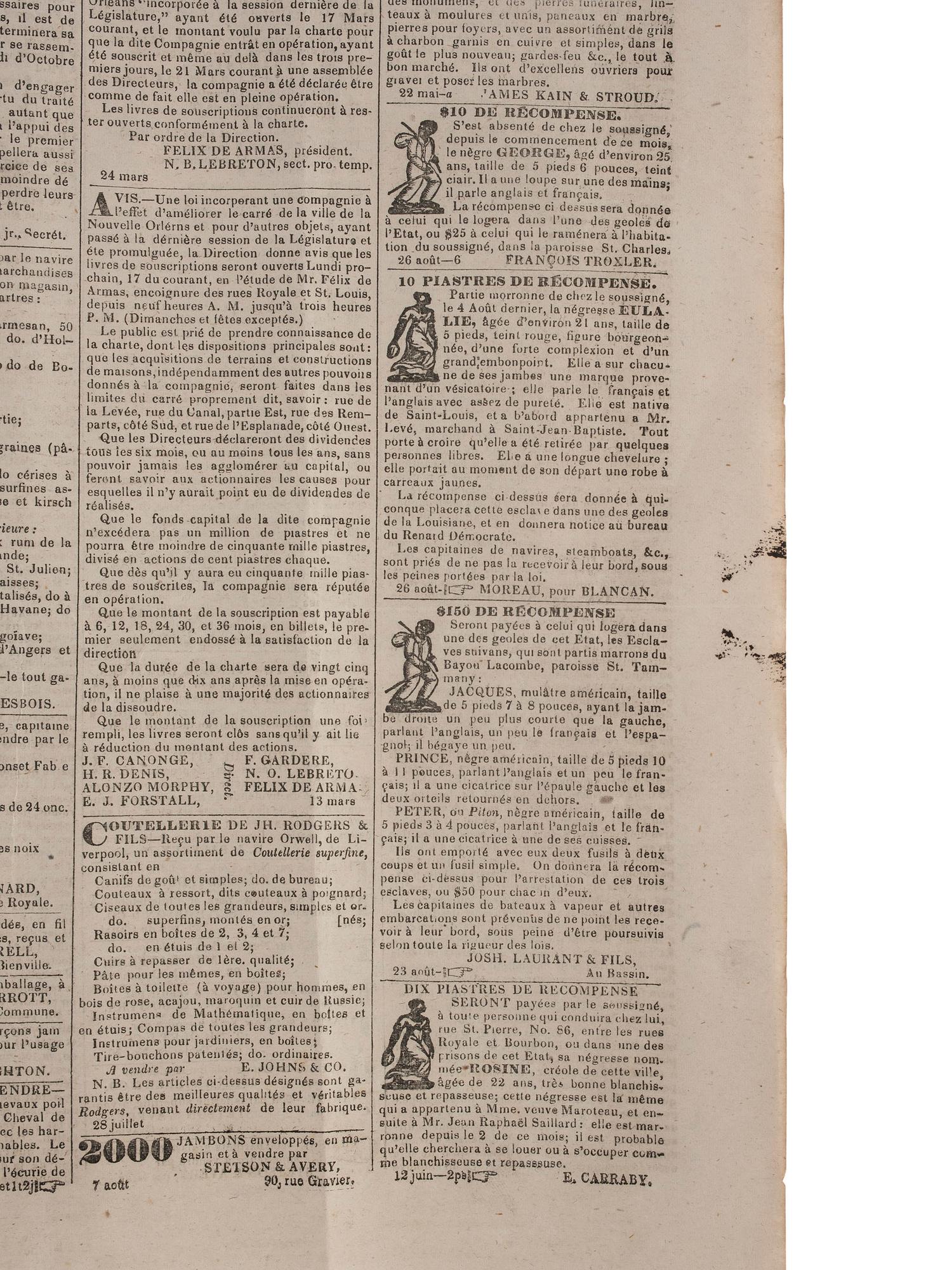 [ENSLAVEMENT & ABOLITION]. Group of newspapers involving enslavement and abolition, plus.