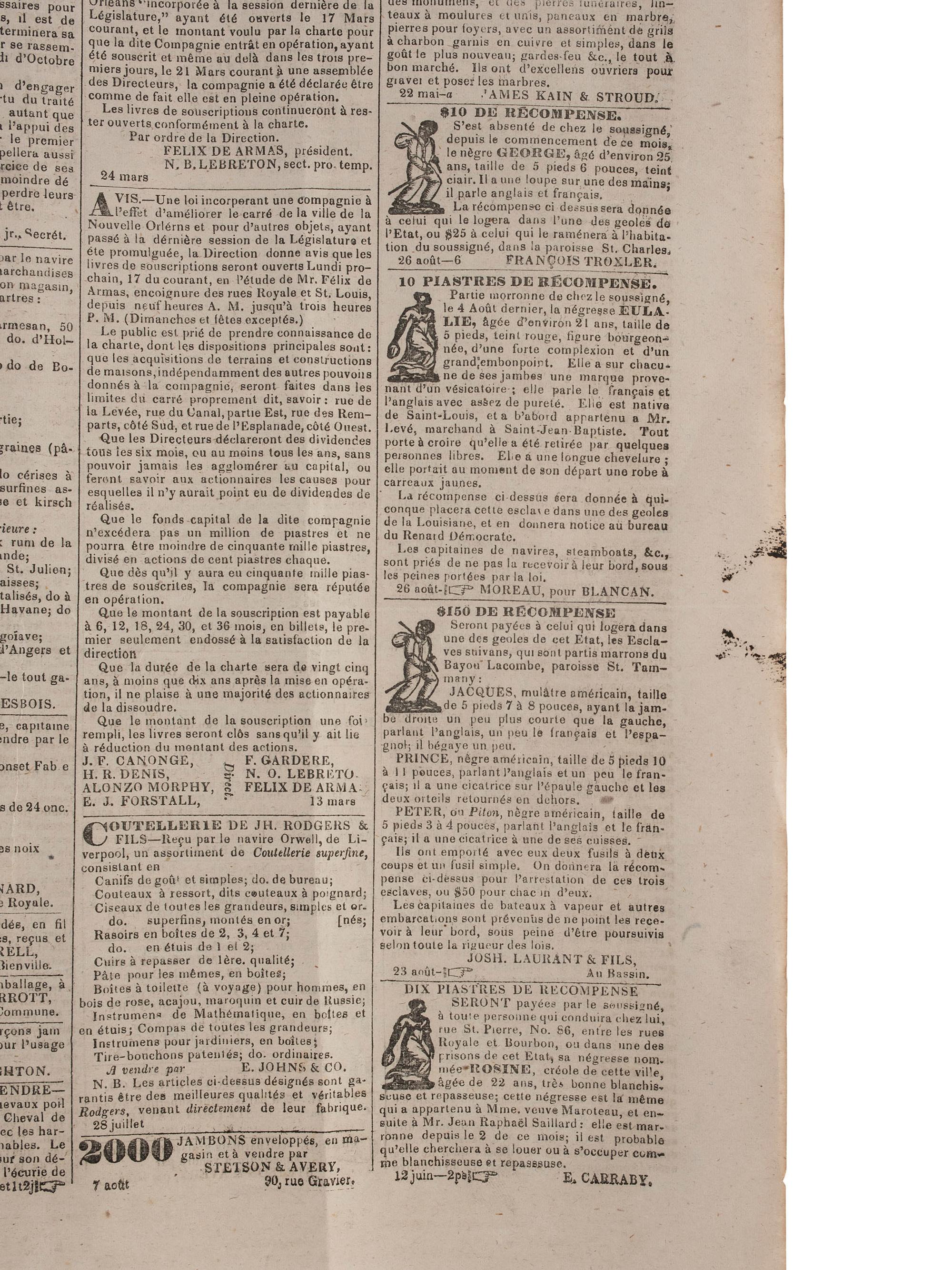 [ENSLAVEMENT & ABOLITION]. Group of newspapers involving enslavement and abolition, plus.