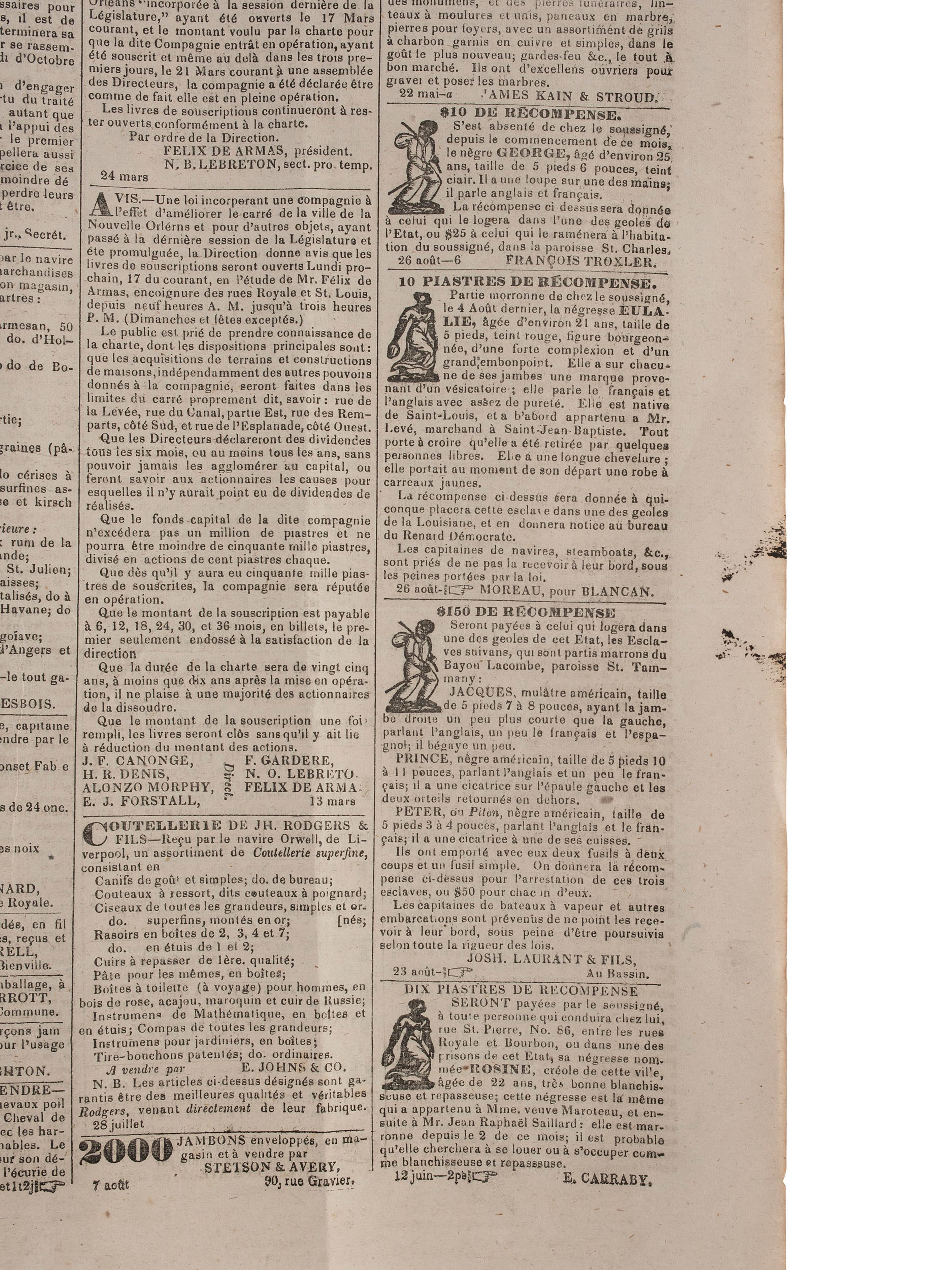 [ENSLAVEMENT & ABOLITION]. Group of newspapers involving enslavement and abolition, plus.