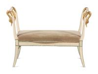 A Directoire Cream Painted and Parcel Gilt Bench