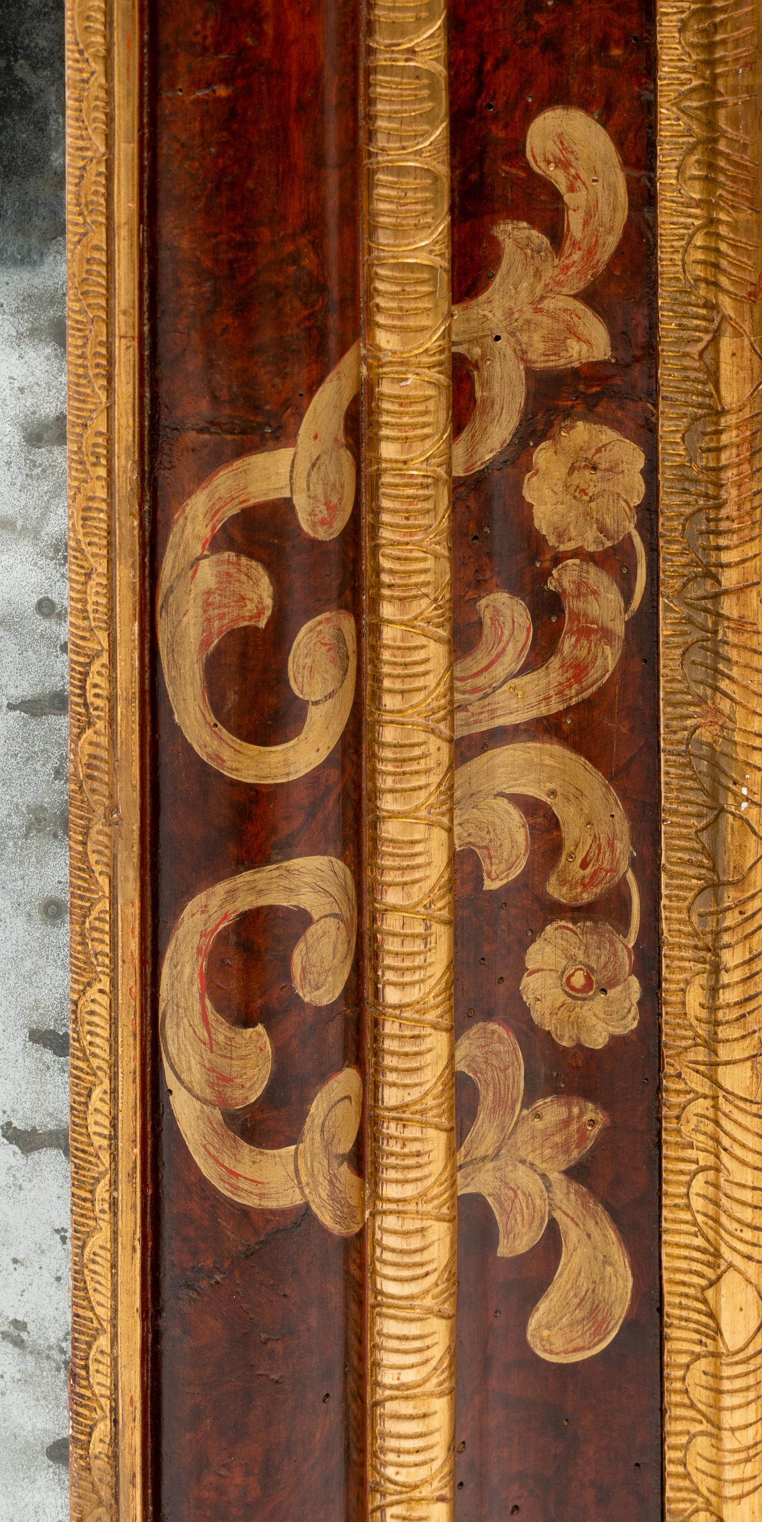 A Continental Parcel Gilt Burl Walnut Mirror