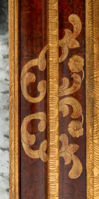 A Continental Parcel Gilt Burl Walnut Mirror