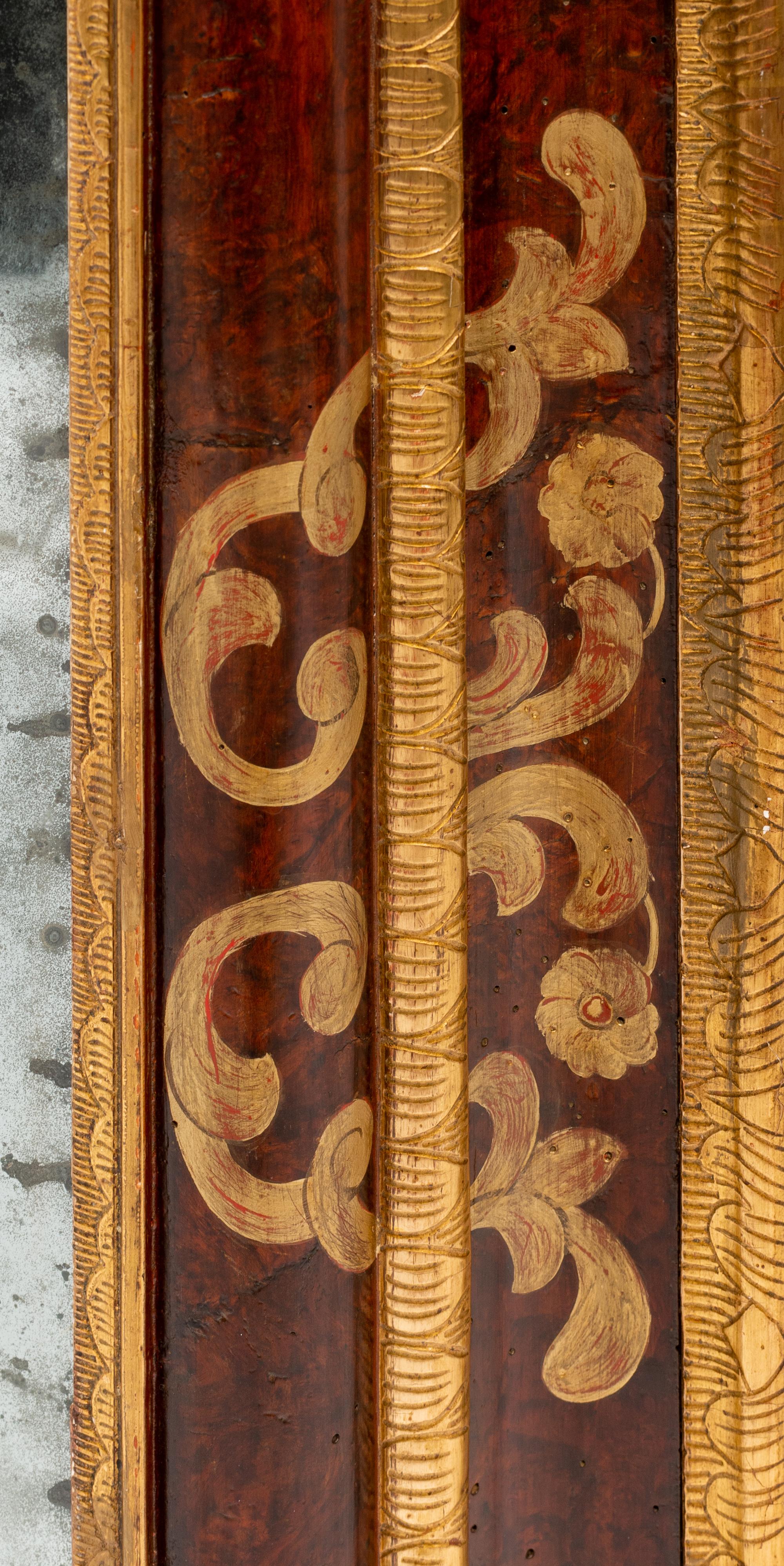 A Continental Parcel Gilt Burl Walnut Mirror