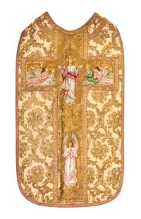 A Metallic Thread Embroidered Vestment Length 77 1/4 x width 26 inches. — FIRST HALF 20TH CENTURY