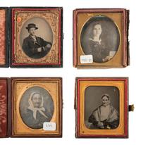 [EARLY PHOTOGRAPHY]. Assorted portraiture incl. daguerreotypes, ambrotypes, tintypes, and others.