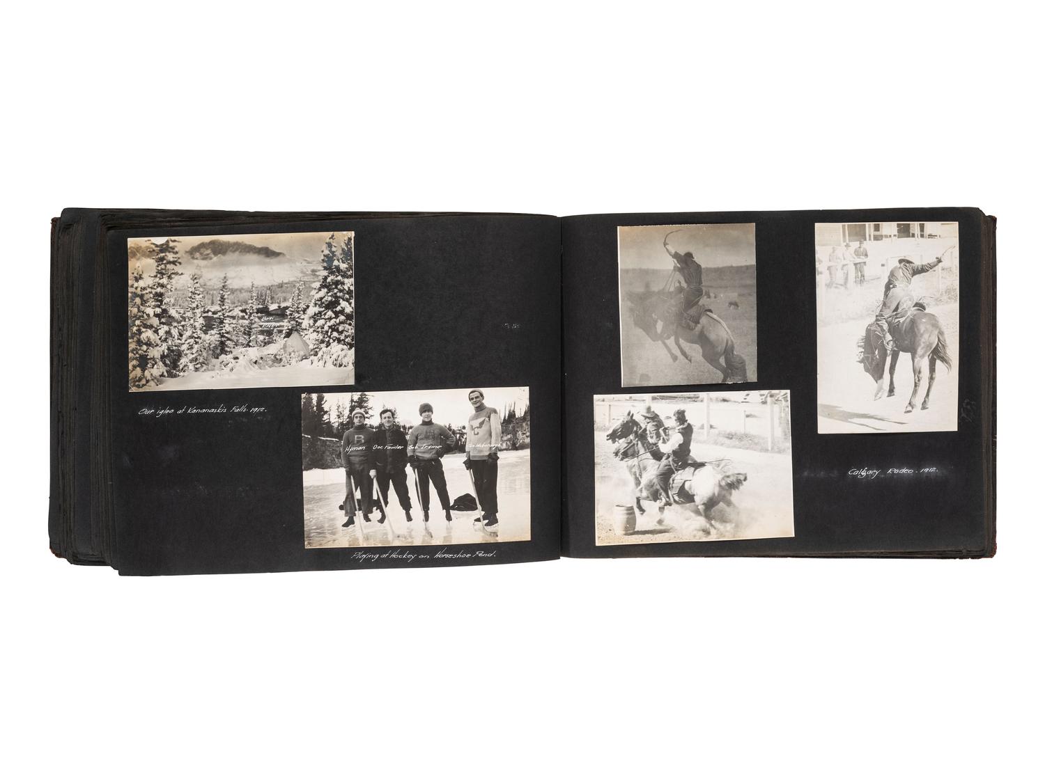 [NATIVE AMERICANS] -- [WESTERN AMERICANA & CANADA]. Album containing photographs of Native American subjects and scenic views of the Western United States and Canada. Ca 1910s.