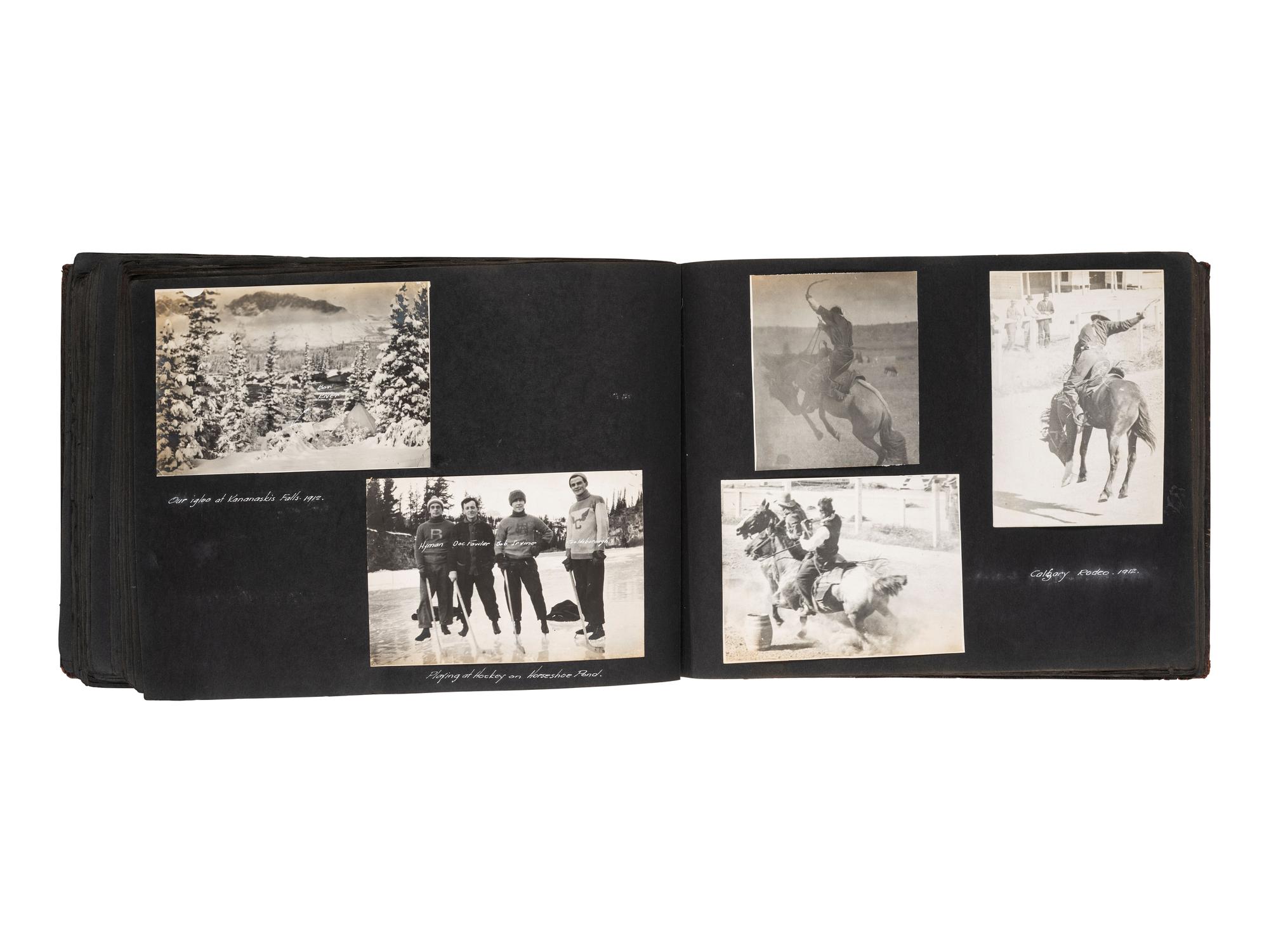 [NATIVE AMERICANS] -- [WESTERN AMERICANA & CANADA]. Album containing photographs of Native American subjects and scenic views of the Western United States and Canada. Ca 1910s.