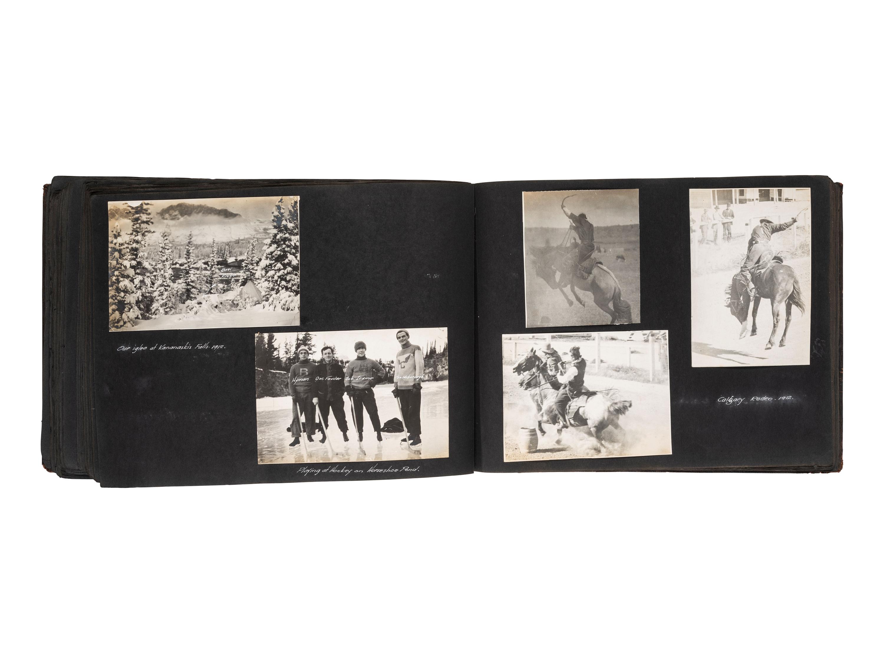 [NATIVE AMERICANS] -- [WESTERN AMERICANA & CANADA]. Album containing photographs of Native American subjects and scenic views of the Western United States and Canada. Ca 1910s.