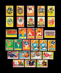 A Group of 28 1955, 1956 and 1958 Topps Football Cards (Including Two Lenny Moore Rookies, Sonny Jurgensen Rookie and Johnny Unitas),